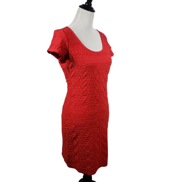 Max Studio women's size Medium Red Short Sleeved Dress - Gently Used - Picture 3 of 4